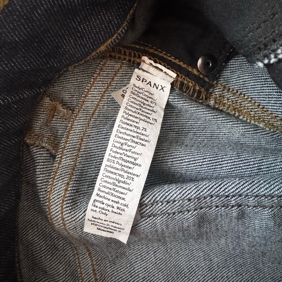 SPANX EveryWear Raw‎ Indigo Dark Blue Wide Leg Pull On Jeans Medium - Picture 7 of 10